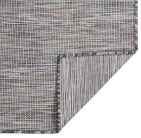 340813 vidaXL Градински плоскотъкан килим, 80x150 см, кафяво и синьо
