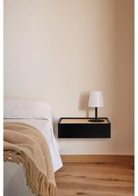 Черно висящо нощно шкафче с дъбов плот Arista – Teulat