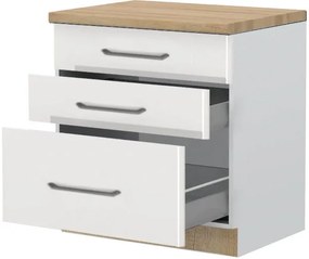 Подов шкаф Modena R-80-3MBOX-White - White glossy