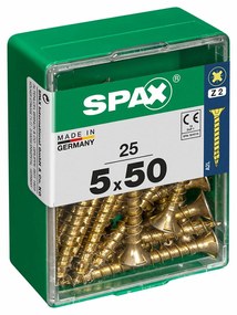 Screw Box SPAX Yellox Дървен Плоска глава 25 Части (5 x 50 mm)