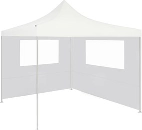 Странична стена за шатра с прозорци, 4x2 м, бяла