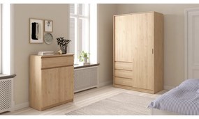 Скрин от дъбов декор в естествен цвят 80x100x40 cm Naia – Tvilum