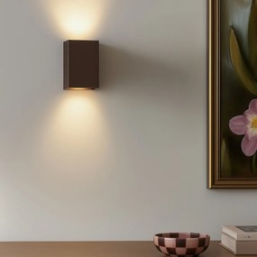 Модерна стенна лампа тъмно бронз квадратна 2-светлина - Sandy