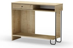 Конзолна маса с плот в дъбов декор в естествен цвят 35x100 cm Saturne - Marckeric