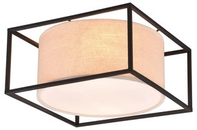 Лампа за таван в матово черно и бежово 30x30 cm Ross - Trio