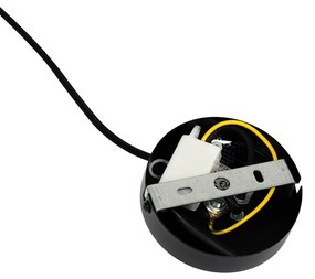 Висяща лампа в стил арт деко черна с опушено стъкло - Laura