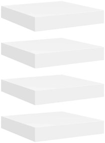 323804 vidaXL Окачени стенни рафтове, 4 бр, бели, 23x23,5x3,8 см, МДФ