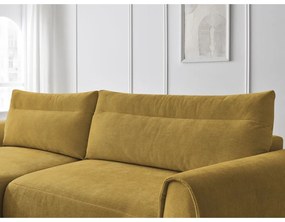 Ъглов диван в цвят жълта охра Aden – Bobochic Paris