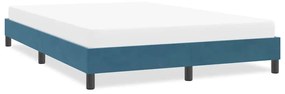 4101407 vidaXL Рамка за легло без матрак Тъмно синьо 140x220 cm Кадифе
