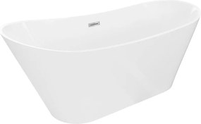 Mexen Dora самостоятелна вана 150 x 75 см, бяла, преливник хром - 52071507500-01