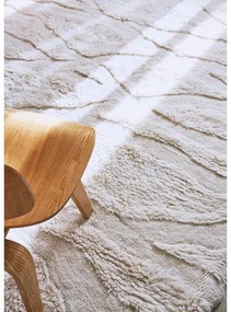 Бял ръчно изработен вълнен килим подходящ за пране 170x240 cm Enkang Ivory – Lorena Canals