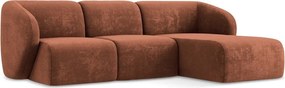 Теракотен шенилов ъглов диван (десен ъгъл) Lani – Makamii