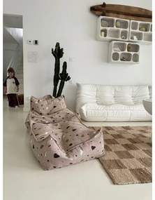 Светлокафяв детски пуф от букле и шенил Terrazzo Square – Wigiwama