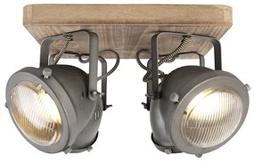 Индустриален прожектор стомана с дърво наклонен 4-светлина - Emado