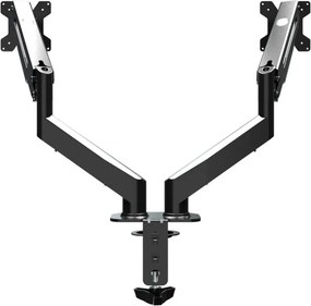 Стойка за монитори Esperanza ERW020, 17"-27", За 2 монитора, Пружинен механизъм, VESA 75/100 mm, До 6 кг на рамо, Черен