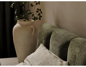 Зелено тапицирано двойно легло с място за съхранение с включена подматрачна рамка 160x200 cm Lupine – Micadoni Home