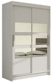 Плъзгащ се гардероб FLORIA V с огледало, 120x200x58, бяло мат