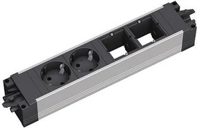 BACHMANN Модул STEP с 2х Шуко и 2х празни модула, цвят Черен,  - B906.10933