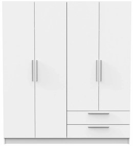 Гардероб 4-врати Glorious-Бял