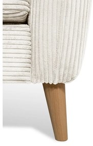 Бял ъглов диван от рипсено кадифе (ляв ъгъл) Paris – Scandic