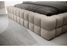 Бежово двойно легло 160x200 cm тапицирано с място за съхранение с включена подматрачна рамка Dizzle – ELTAP