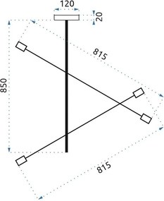 Пендел ДВЕ РАМЕНА, РЕГУЛИРУЕМА APP479-4C