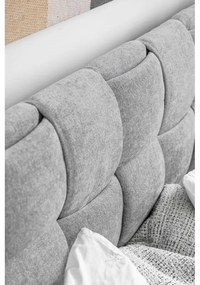 Светлосиво тапицирано двойно легло с включена подматрачна рамка 160x200 cm Eve – Miuform