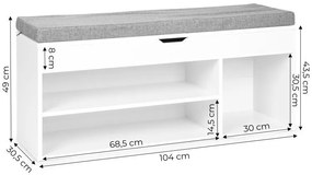 Модерен шкаф за обувки с удобна седалка и 3 рафта