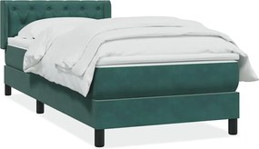 3318348 vidaXL Box Spring легло с матрак Тъмнозелено 80x210 cm Кадифе