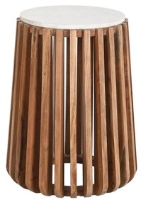 Помощна маса DKD Home Decor Бял Естествен Мрамор Дърво манго 47 x 47 x 58 cm