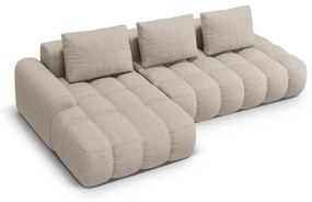 Светлокафяв сгъваем/с място за съхранение ъглов диван (ляв ъгъл) Linz – Cosmopolitan Design