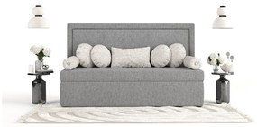 Сиво тапицирано единично легло 80x200 cm Scala – Maison de Rêve