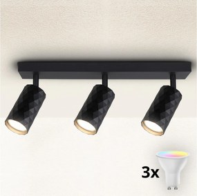 Brilagi - LED RGBW димируемо точково осветително тяло SELE DIAMANT 3xGU10/4,8W/230V черно