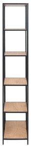 Черна етажерка в дъб 77x185 cm Seaford - Actona