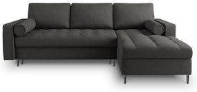 Тъмно сив ъглов разтегателен диван , десен ъгъл Santo - Milo Casa