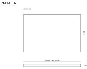 Бежова табла за легло 180x120 cm Natalia – Milo Casa