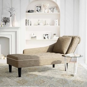 4009857 vidaXL Кушетка с възглавница и десен подлакътник сив изкуствена кожа