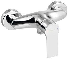 Стенна душ батерия в лъскаво-сребрист цвят (1 изход) Pax – Sapho