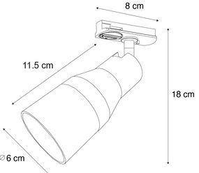 Модерен прожектор бежов със злато за 1-фазна релсова система GU10 50mm - Iconic Kohua