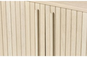 Скрин от декор от дъб с плъзгащи се врати в естествен цвят 140x76x45 cm Meta – Unique Furniture