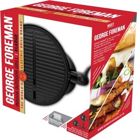 Електрическа скара/грил George Foreman 22460-56, 2400W, 44.5 см, 15 порции, 5 темп, Незалепващо покритие, Черен