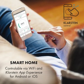 Klarstein Wonderwall 360 Smart, инфрачервена печка, 60 x 60 cm, 360 W, седмичен таймер, IP24, бяла