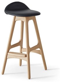 Въртящ се бар стол от естествена кожа 79 cm Buck - Hammel Furniture