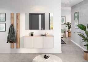 Кремаво висящо шкафче от декор от дъб 138x52x25 cm Libbiano – Germania