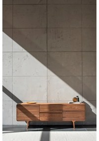 Кафява маса за телевизор от масивен орех 180x65x45 cm Fawn – Gazzda