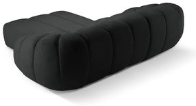 Черен ъглов диван (десен ъгъл) Diana – Micadoni