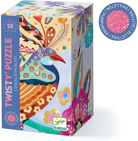 Djeco - Пъзел с брокат The sparkling bird 50 части DJ07022