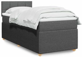 3289584 vidaXL Боксспринг легло с матрак, тъмносив, 80x200 см, плат