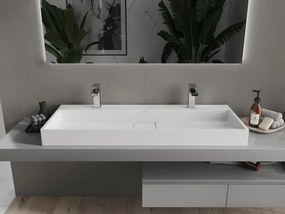 Mexen Ava мивка за плот от конгломерат 2/O 120 x 46 cm, бяла - 23011202