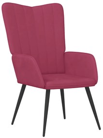 327682 vidaXL Релаксиращ стол, виненочервен, кадифе